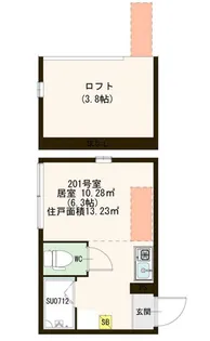 ハーモニーテラス西早稲田【2階】の間取り