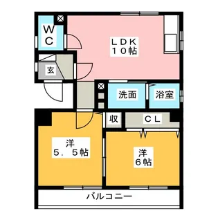 アビタシオン二瀬【1階】の間取り