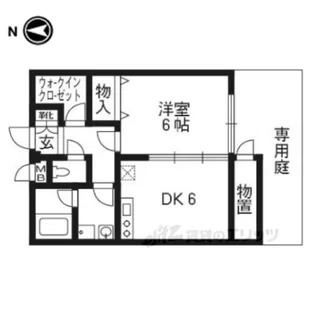 サンロイヤル五条【1階】の間取り