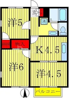 エバーコート東松戸【2階】の間取り