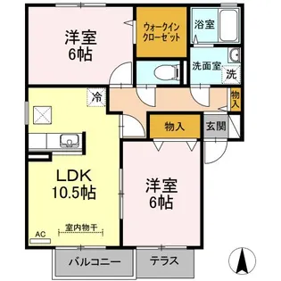 フォンテーヌ B【1階】の間取り