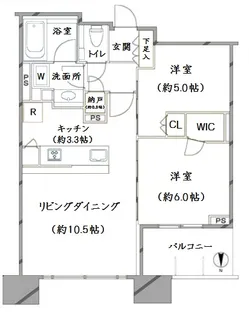 シティタワー武蔵小杉【5階】の間取り
