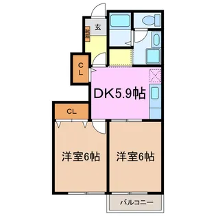 リオン園原I・II【1階】の間取り