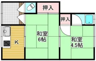 富田林市山中田 アパート【1階】の間取り