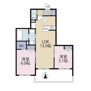 シャトー・クレール【1階】の間取り