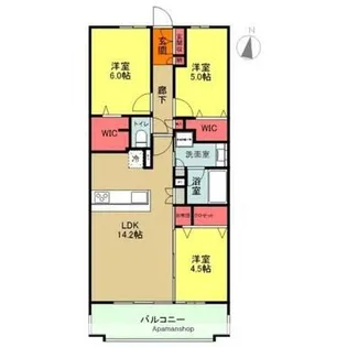 ミッドタワーいわき【7階】の間取り