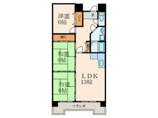 サンフェリカ長行【3階】の間取り