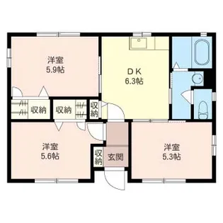 栃木県小山市西城南3【一戸建】の間取り