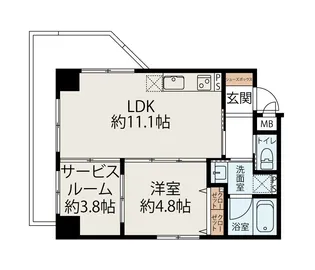 インサイトルポ山科椥辻【6階】の間取り