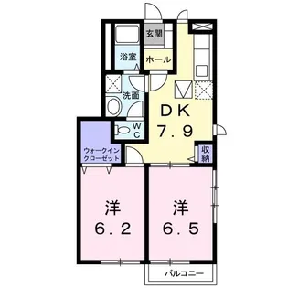 アンソレイエII【1階】の間取り