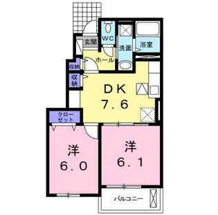 ラドゥサーII【1階】の間取り