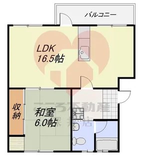 助松ハイツA棟【4階】の間取り