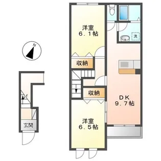 サンフォレスト オオクラ【2階】の間取り