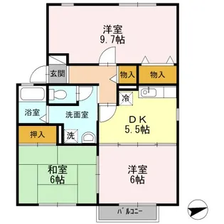 ヴィラ・アネシス B棟【2階】の間取り