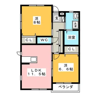 コミーテ大仏町 A【3階】の間取り