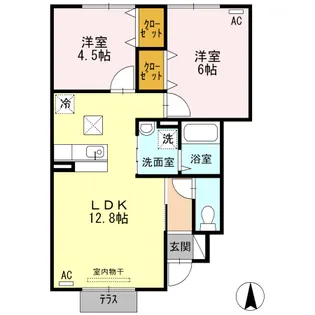 シャルムドミール A棟【1階】の間取り