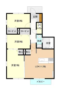 サンライズヴィラA棟【1階】の間取り