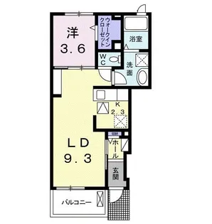 クレア【1階】の間取り