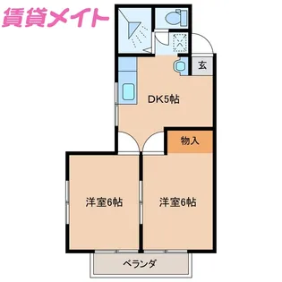 コーポ花梨【2階】の間取り