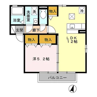 グリーンヒルK-II A棟【1階】の間取り