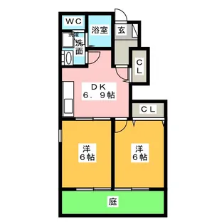 ハイツイチローB【1階】の間取り