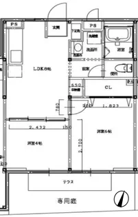 ビタミンテラス上筒井【1階】の間取り