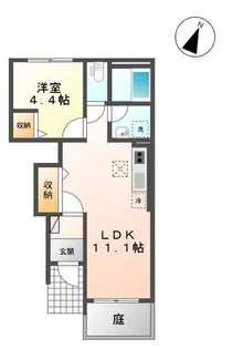 グランピュアCocoI【1階】の間取り