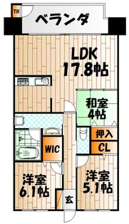 福岡県北九州市小倉北区上富野2【マンション】の間取り