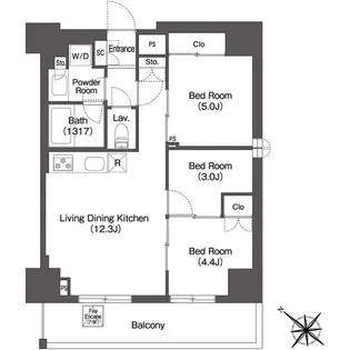 東京都北区志茂2【マンション】の間取り