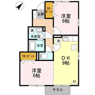 セジュール湯女 A棟【1階】の間取り