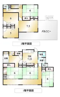 山梨県甲府市飯田5【一戸建】の間取り