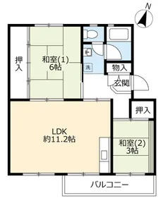 UR泉南一丘【3階】の間取り