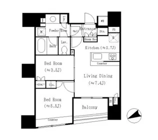 リビオレゾン品川戸越(リビオレゾンシナガワトゴシ)【3階】の間取り