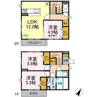 千葉県流山市木1【一戸建】の間取り