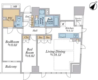 ジオグランデ白金台【14階】の間取り