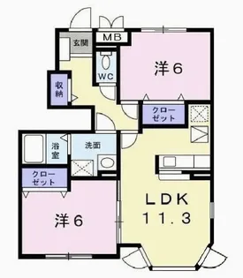 兵庫県加古川市加古川町友沢【アパート】の間取り