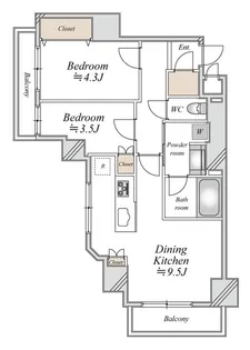 CLASSEUM飯田橋 クラシアム飯田橋【4階】の間取り