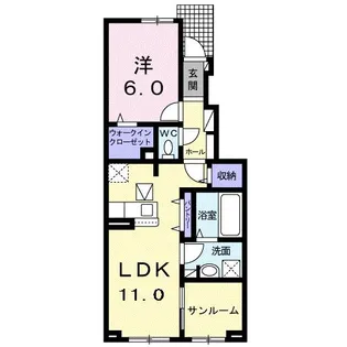 グランメール 手屋【1階】の間取り