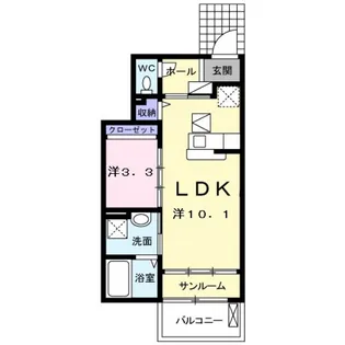 1LDKの間取り画像
