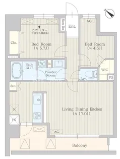 カームテラス神泉【9階】の間取り