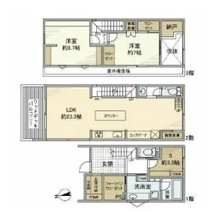 東京都目黒区碑文谷6【一戸建】の間取り