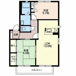 ディアコート A【2階】の間取り