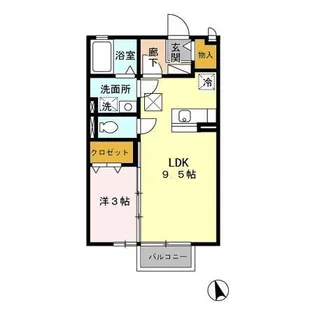 ソレイユ・レバンA【1階】の間取り