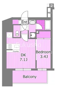 シーフォルムカワサキ【10階】の間取り