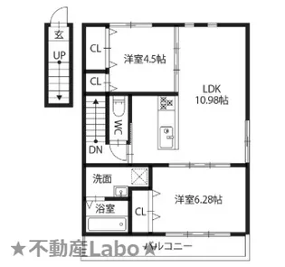 徳島県徳島市川内町北原【アパート】の間取り