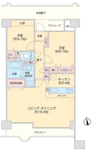 アネシス・ユーカリが丘513号室【5階】の間取り