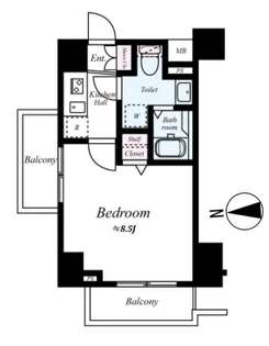 ガリシア グランデ江戸川橋【6階】の間取り