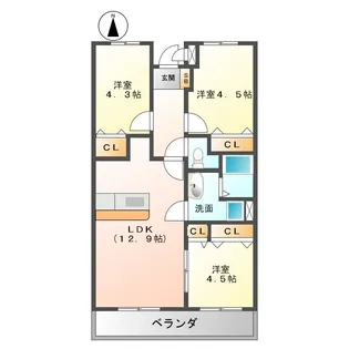 クラージュ【3階】の間取り