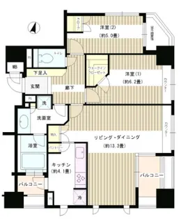 パークホームズ文京白山【12階】の間取り