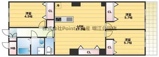 大阪府大阪市中央区島之内2【マンション】の間取り